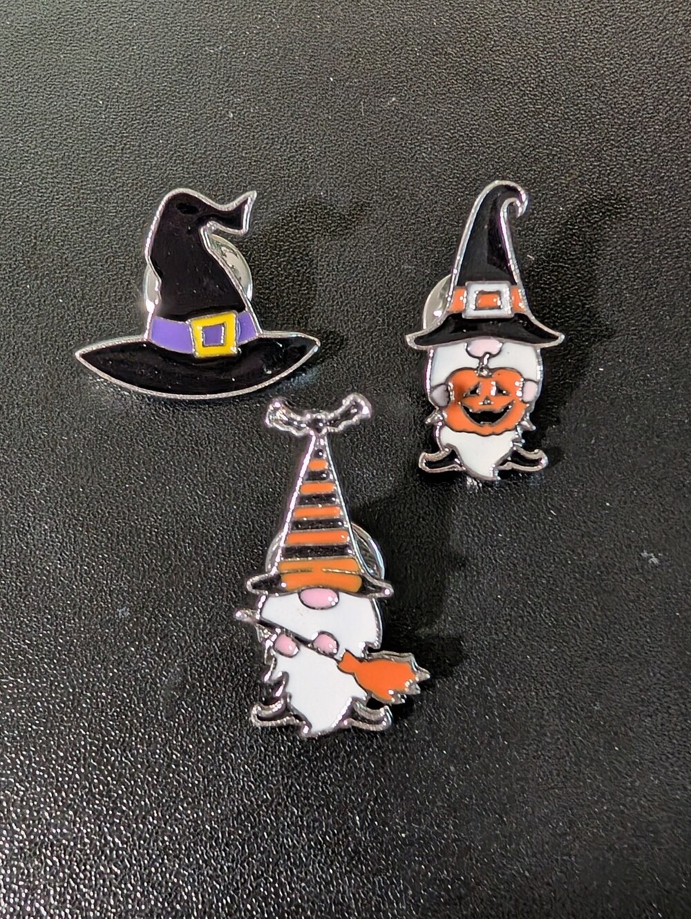 Halloween Gnome Costume Pin Set - Black & Orange